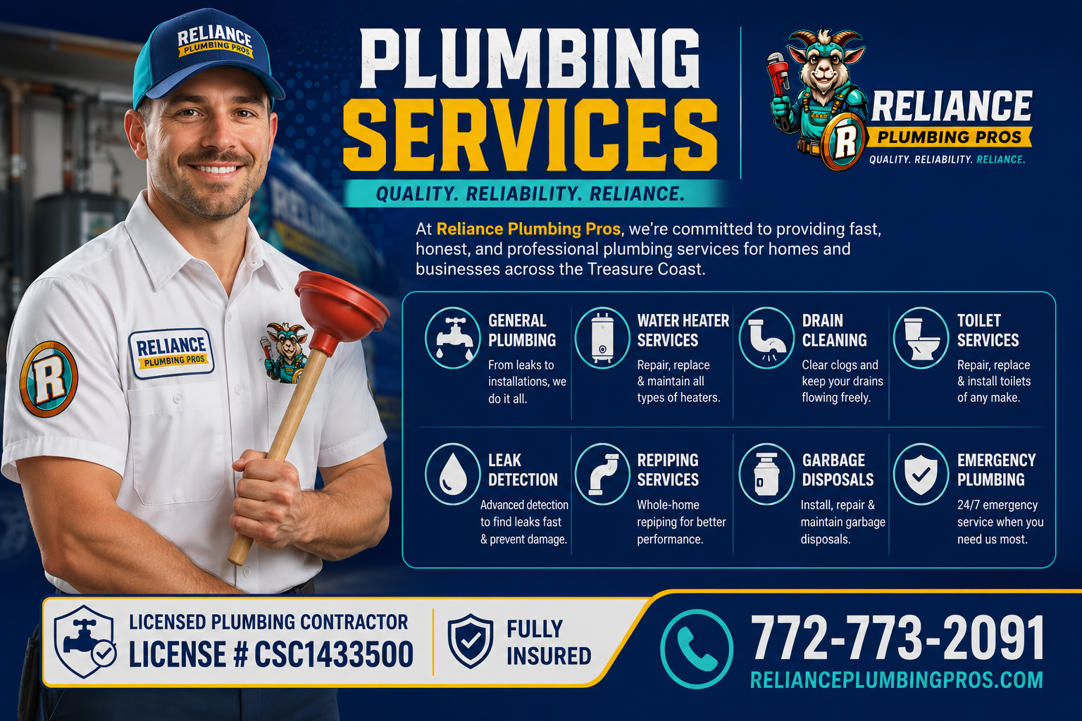 Reliance Plumbing Pros Services