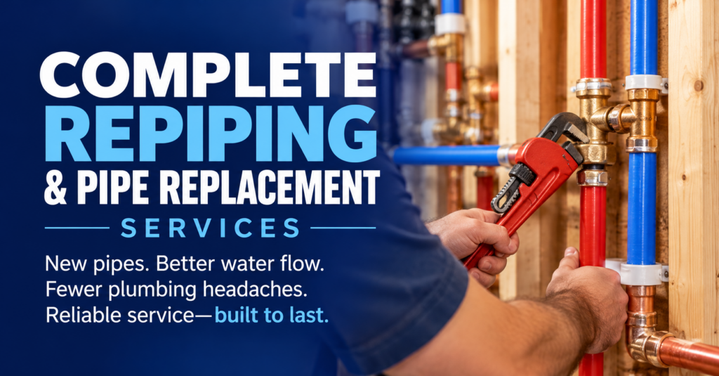 Professional whole-house repiping and pipe replacement services on the Treasure Coast